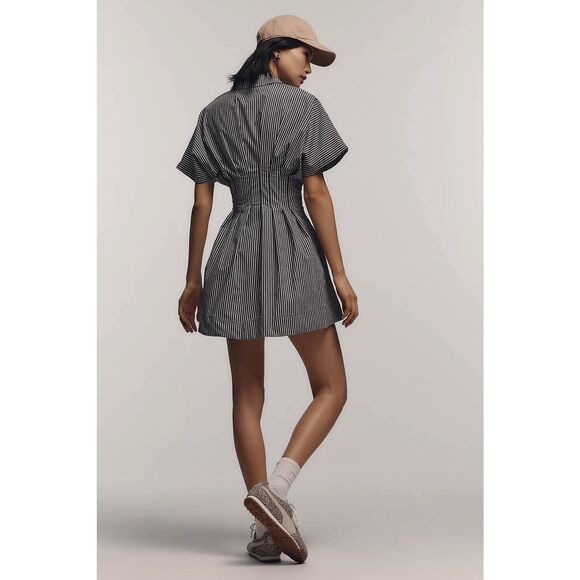 New Anthropologie The Tobie Button-Front Pleated Shirt Dress by Exquise Mini Lar - Picture 2 of 9